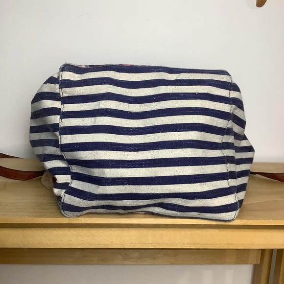 TOMMY Bahama Cotton Linen Tote w Pockets & Leather Handles - Picture 5 of 16